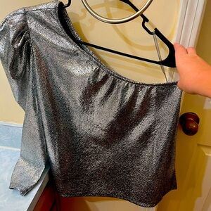 Silver Foil Shimmer Top
